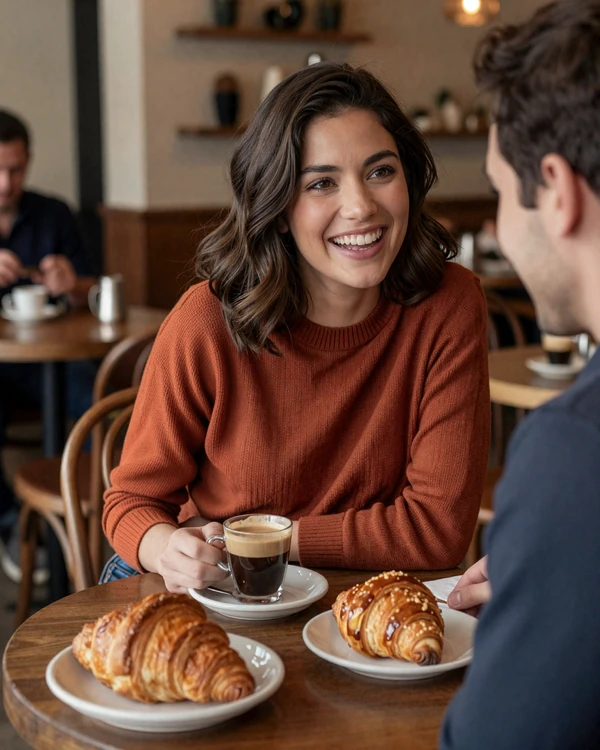 Argentinian woman enjoying a café date in Buenos Aires - the Argentine art of deep conversation and slow courtship