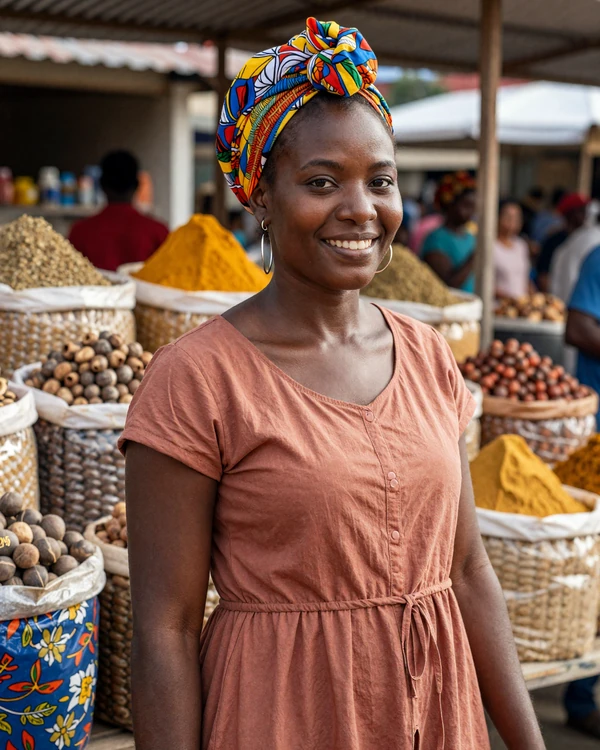 Grenadian woman at Saturday Market in St. George's - community values and Spice Island traditions