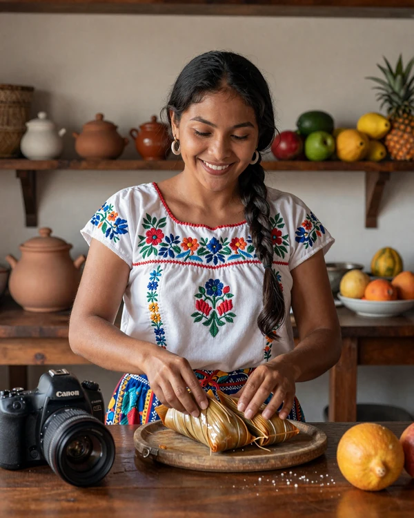 Nicaraguan woman preparing traditional nacatamales with family - deep family values and culinary traditions in Nicaraguan dating culture