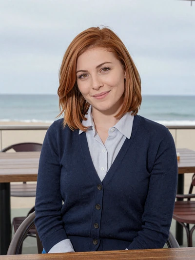 Florencia, 30, Uruguayan single from Montevideo at an elegant seaside cafe