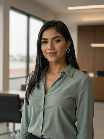 Elena, 31, verified Colombian single from Bogotá in a modern professional setting